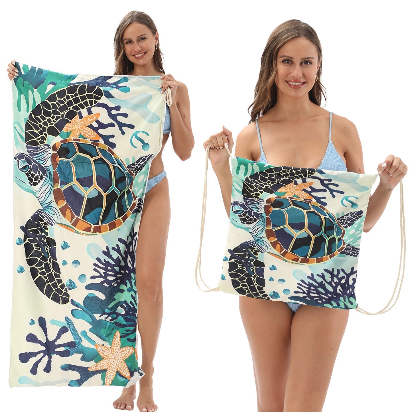 🌊 2-in-1 Organic Cotton Towel Bag