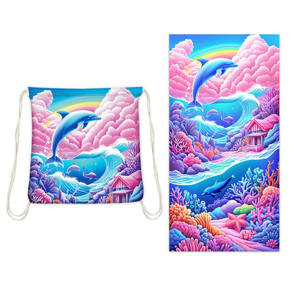🌊 2-in-1 Organic Cotton Towel Bag