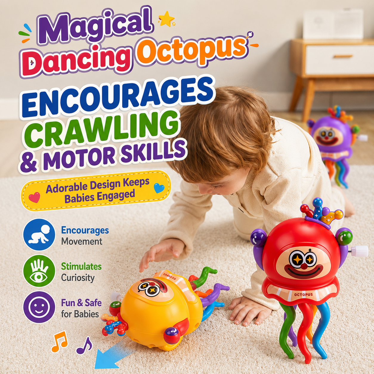 Magical Dancing Octopus Wind-Up Toy for Babies