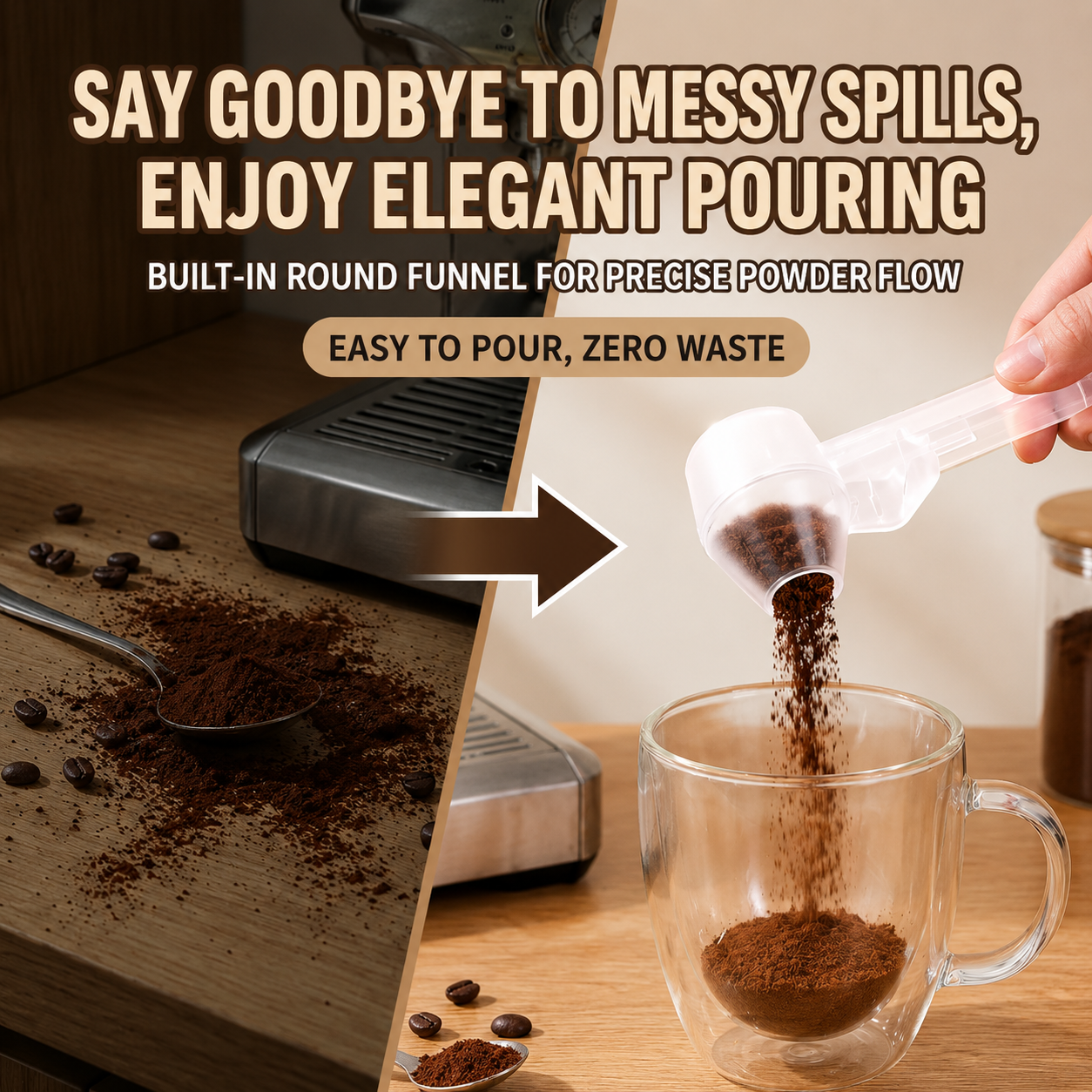 Sliding Coffee Scoop with Portion Control