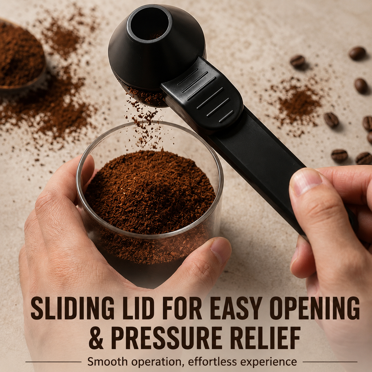 Sliding Coffee Scoop with Portion Control