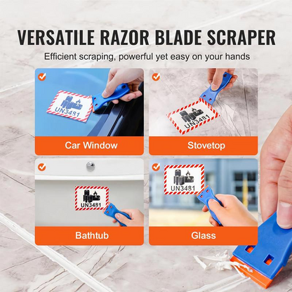 Plastic Razor Blade Scraper Kit for Stickers and Residue Removal