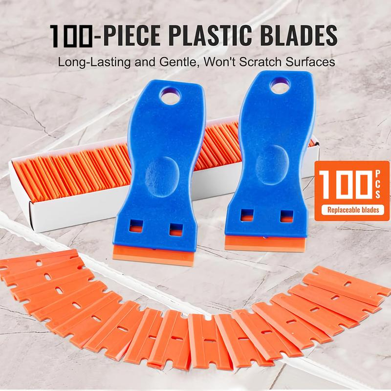 Plastic Razor Blade Scraper Kit for Stickers and Residue Removal