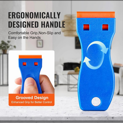 Plastic Razor Blade Scraper Kit for Stickers and Residue Removal