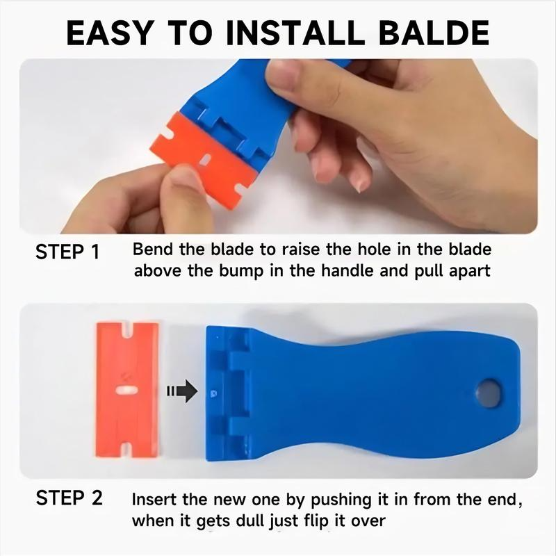 Plastic Razor Blade Scraper Kit for Stickers and Residue Removal