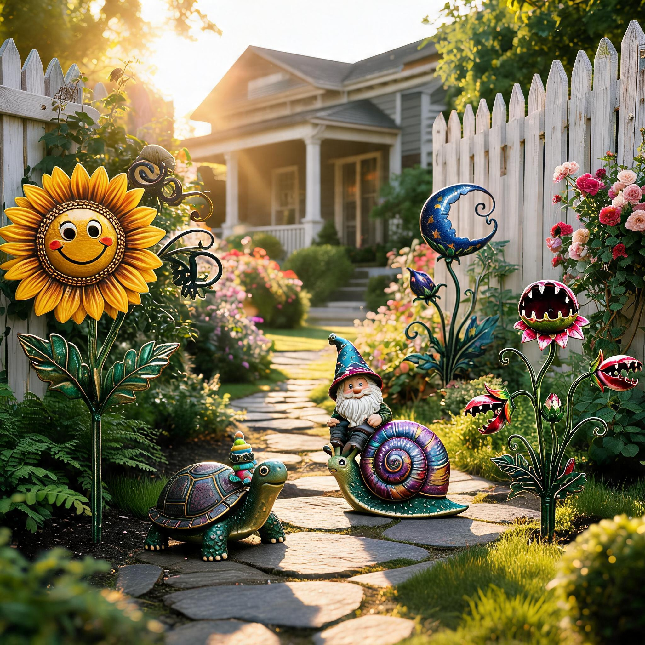 Handcrafted Garden Character Stakes