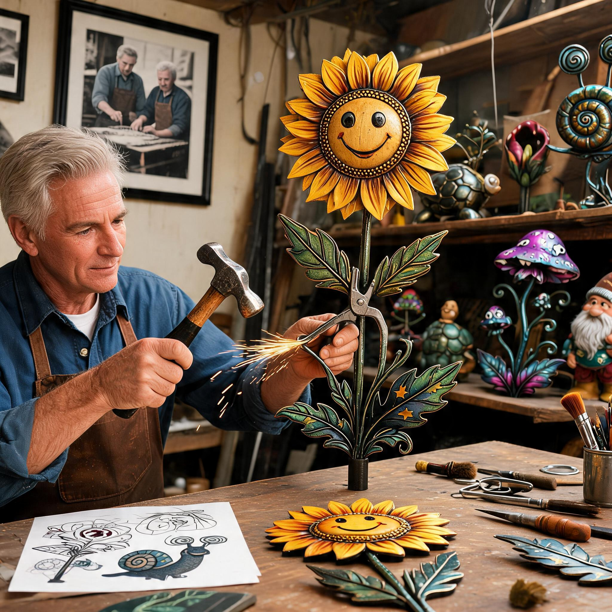 Handcrafted Garden Character Stakes