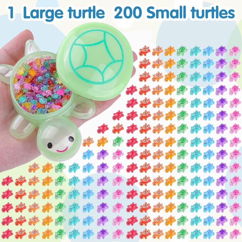 Jumbo turtle container with mini turtles