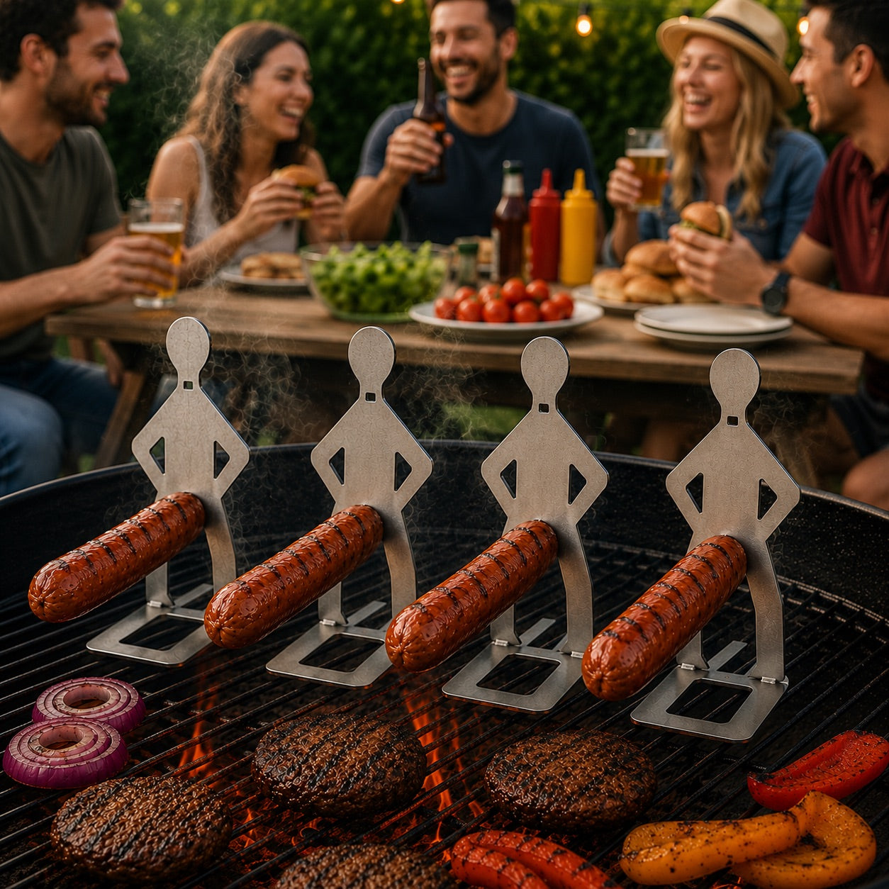 Spitting Cobra Stainless Steel BBQ Sausage Holders-4 Holders