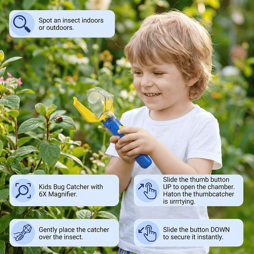 Kids Bug Catcher with 6X Magnifier – Insect Observation Tool for Outdoor Exploration