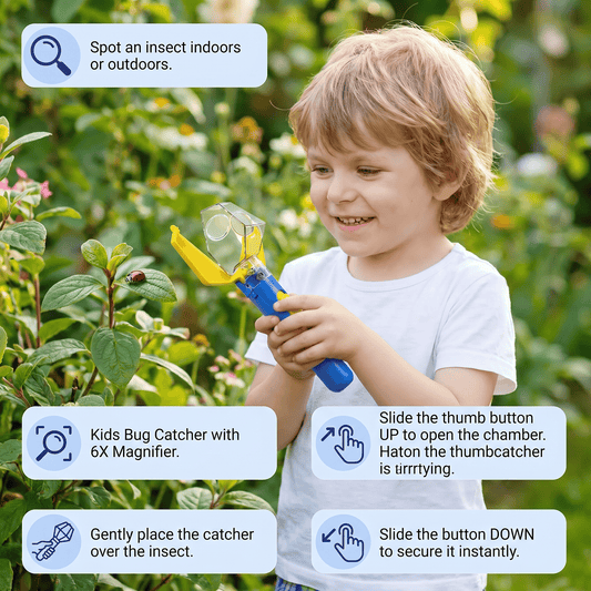 Kids Bug Catcher with 6X Magnifier – Insect Observation Tool for Outdoor Exploration