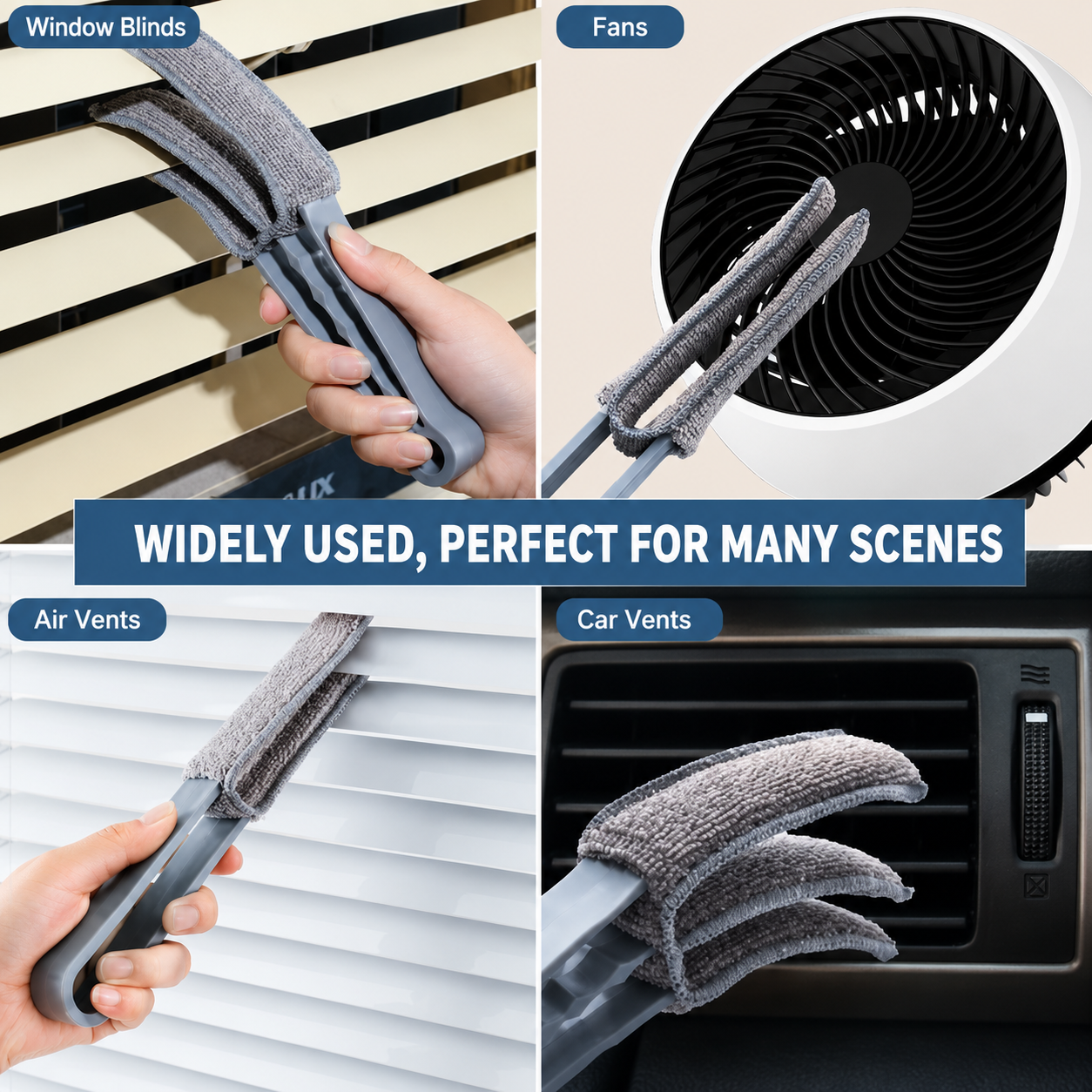 Clean Blinds in Minutes – Microfiber Blind Cleaner Brush 2-Pack
