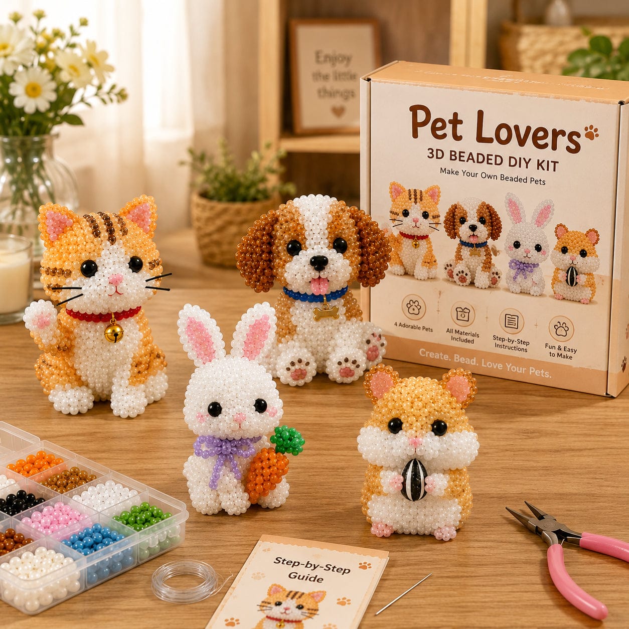 🧵🐦 3D Beaded Animal DIY Kit | Perfect Gift for Craft & Animal Lovers ✨