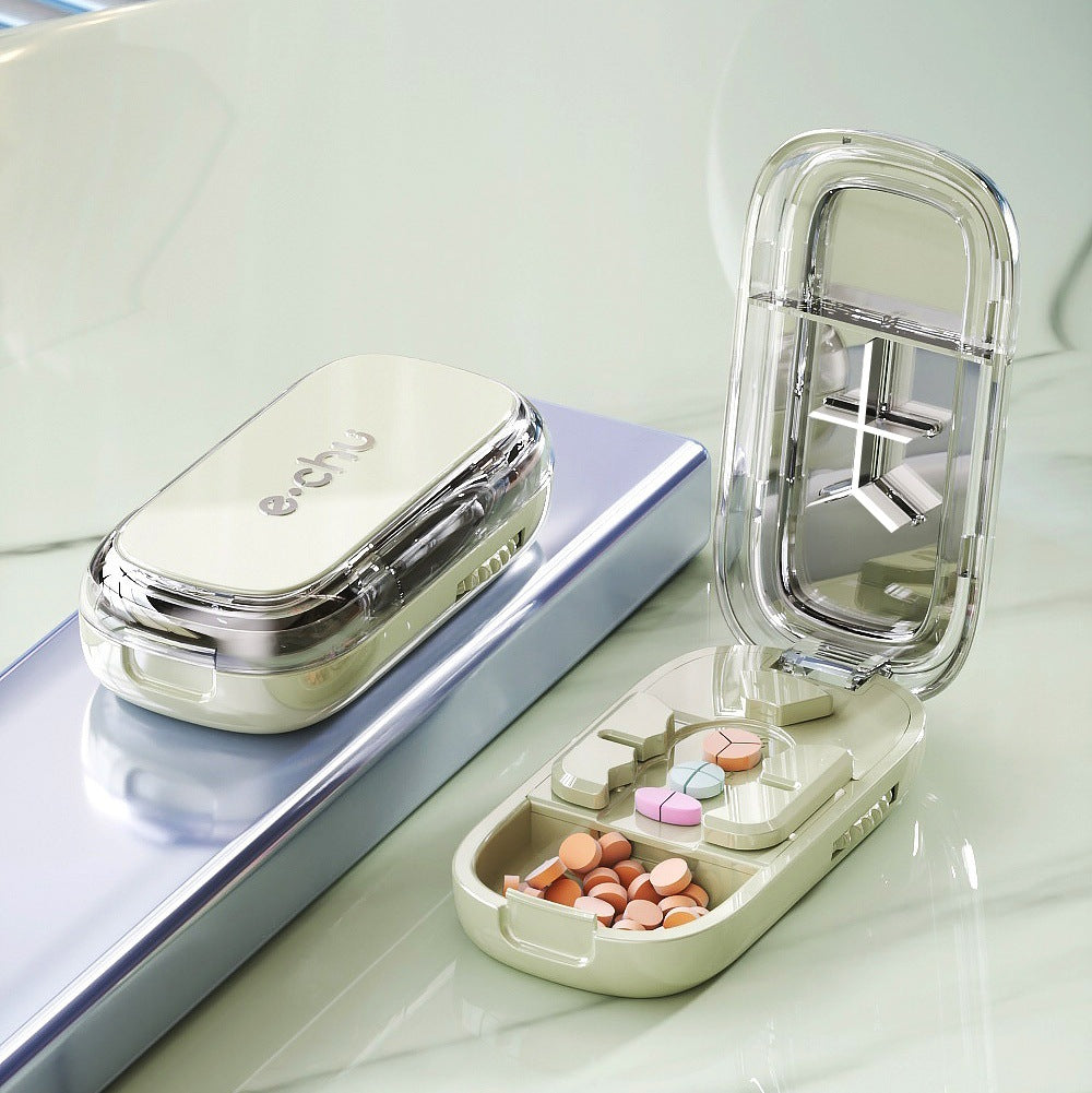 Upgrade-Designed Compact 3-in-1 Pill Splitter Organizer