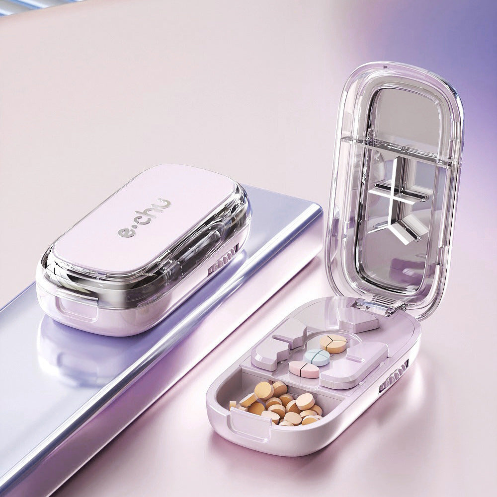 Upgrade-Designed Compact 3-in-1 Pill Splitter Organizer