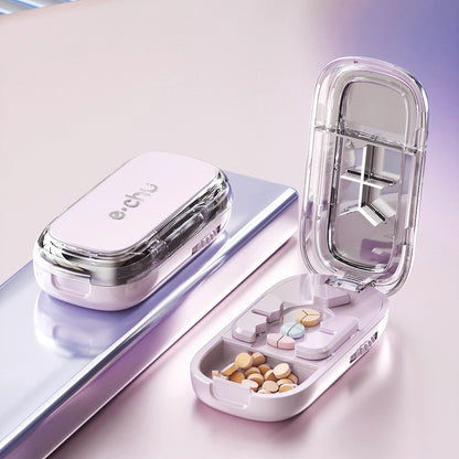 Upgrade-Designed Compact 3-in-1 Pill Splitter Organizer