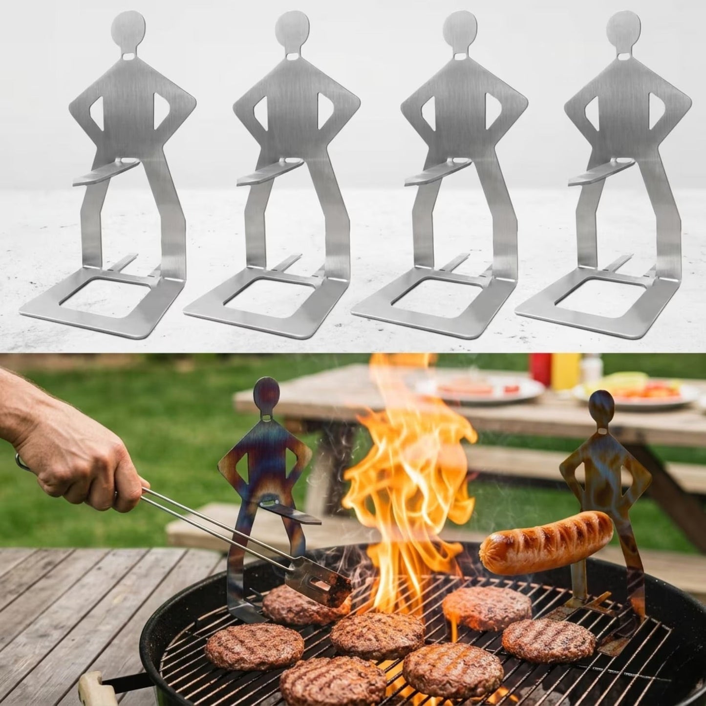 Spitting Cobra Stainless Steel BBQ Sausage Holders-4 Holders