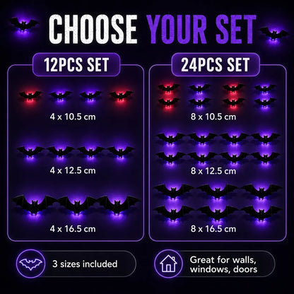 🦇Halloween 3D LED Bat Light Decorations