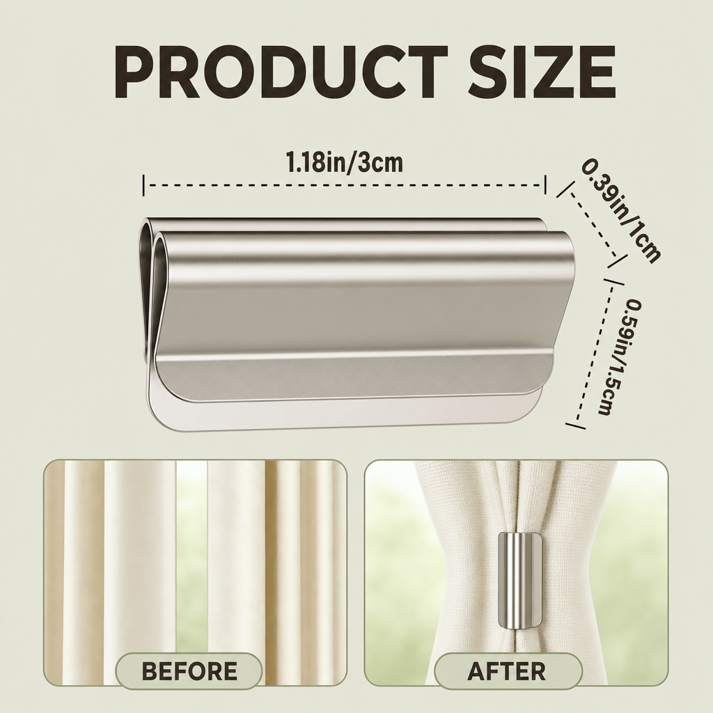 Heavy-Duty Magnetic Curtain Clips