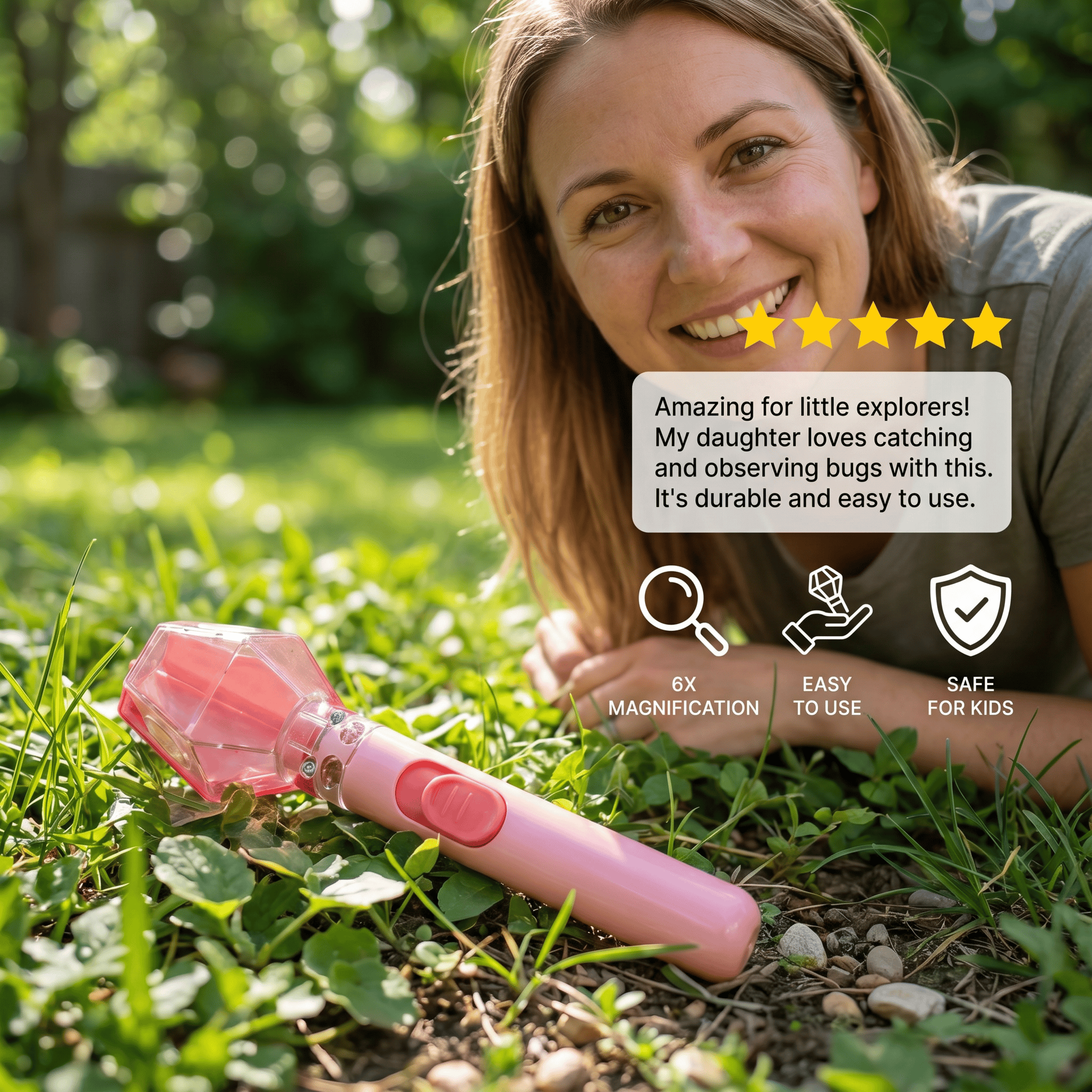 Kids Bug Catcher with 6X Magnifier – Insect Observation Tool for Outdoor Exploration